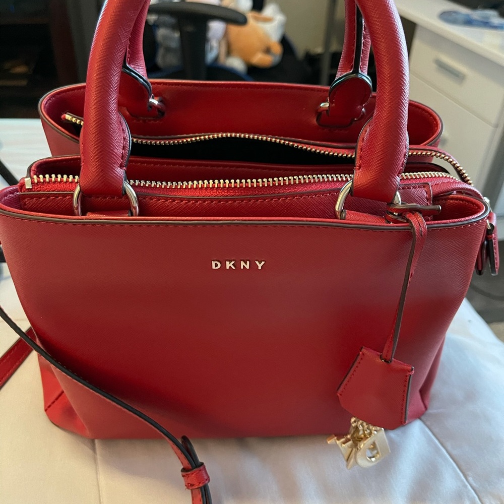 DKNY Red Leather Handbag